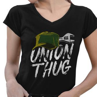 Union Thug Labor Day Skilled Union Laborer Worker Gift V2 Women V-Neck T-Shirt - Monsterry DE
