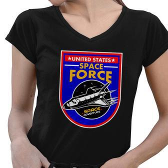 United States Space Force Adventure Ussf Women V-Neck T-Shirt - Monsterry