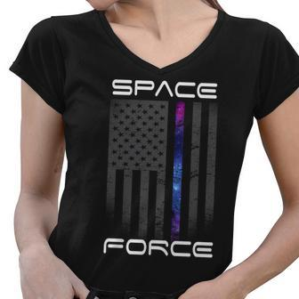 United States Space Force Flag Tshirt Women V-Neck T-Shirt - Monsterry
