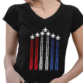 Usa American Flag Happy 4Th Of July Celebration Women V-Neck T-Shirt - Monsterry AU