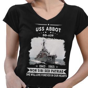 Uss Abbot Dd Women V-Neck T-Shirt - Monsterry