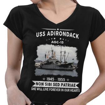 Uss Adirondack Agc Women V-Neck T-Shirt - Monsterry AU