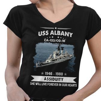 Uss Albany Cg Women V-Neck T-Shirt - Monsterry AU