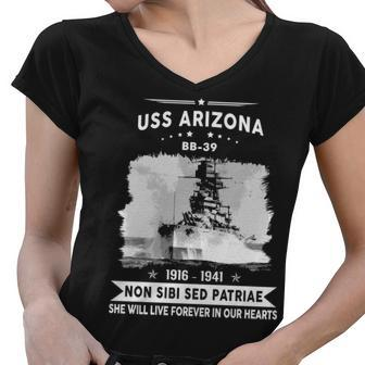 Uss Arizona Bb Women V-Neck T-Shirt - Monsterry