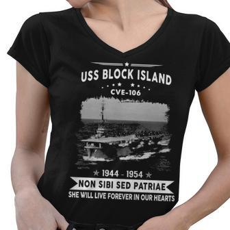 Uss Block Island Cve V2 Women V-Neck T-Shirt - Monsterry DE