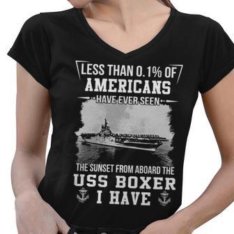 Uss Boxer Cv 21 Sunset Women V-Neck T-Shirt - Monsterry AU