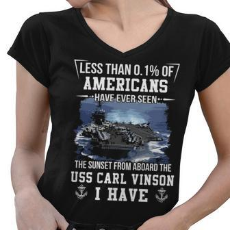 Uss Carl Vinson Cvn 70 Sunset Women V-Neck T-Shirt - Monsterry UK