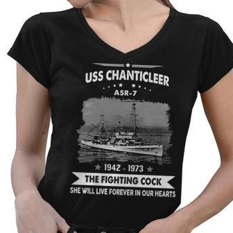 Uss Chanticleer Asr Women V-Neck T-Shirt - Monsterry UK
