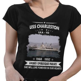 Uss Charleston Lka Women V-Neck T-Shirt - Monsterry