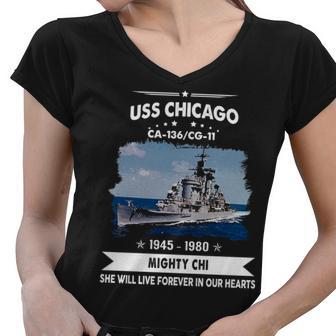 Uss Chicago Ca 136 Cg Women V-Neck T-Shirt - Monsterry CA