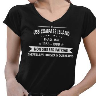 Uss Compass Island Eag Women V-Neck T-Shirt - Monsterry DE