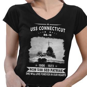 Uss Connecticut Bb Women V-Neck T-Shirt - Monsterry