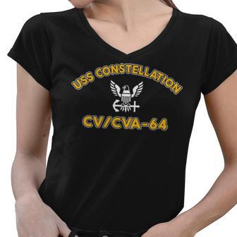 Uss Constellation Cv 64 Cva V2 Women V-Neck T-Shirt - Monsterry