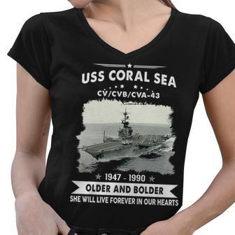 Uss Coral Sea Cv 43 Cva V2 Women V-Neck T-Shirt - Monsterry AU