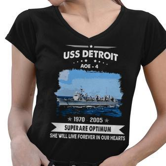 Uss Detroit Aoe Women V-Neck T-Shirt - Monsterry UK