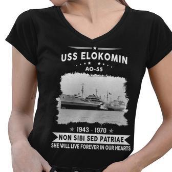 Uss Elokomin Ao Women V-Neck T-Shirt - Monsterry