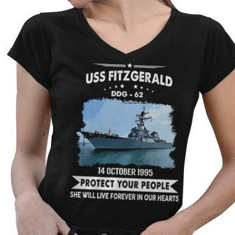 Uss Fitzgerald Ddg V2 Women V-Neck T-Shirt - Monsterry UK