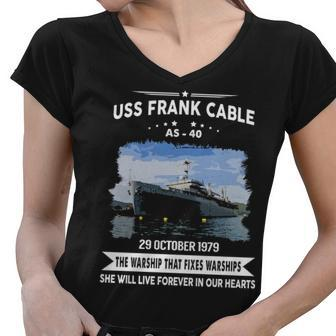Uss Frank Cable As Women V-Neck T-Shirt - Monsterry UK