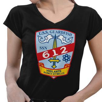 Uss Guardfish Ssn-612 United States Navy Women V-Neck T-Shirt | Mazezy