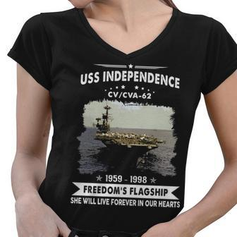 Uss Independence Cv 62 Cva 62 Front Women V-Neck T-Shirt - Monsterry CA