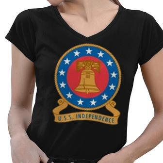 Uss Independence Cv 62 Cva V2 Women V-Neck T-Shirt - Monsterry