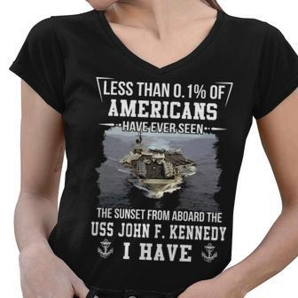 Uss John F Kennedy Cv 67 Sunset Women V-Neck T-Shirt - Monsterry DE