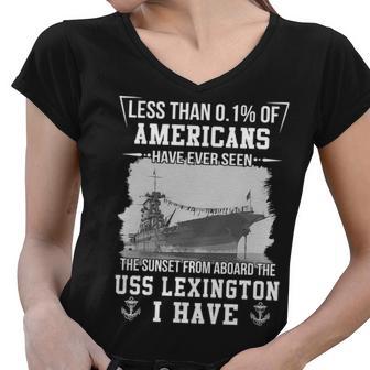 Uss Lexington Cv 2 Sunset Women V-Neck T-Shirt - Monsterry AU