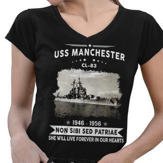 Uss Manchester Cl Women V-Neck T-Shirt - Monsterry CA