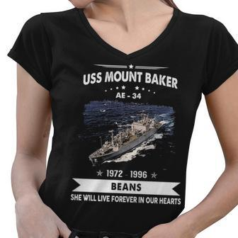 Uss Mount Baker Ae 34 Ae34 Uss Mt Baker Women V-Neck T-Shirt - Monsterry