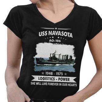 Uss Navasota Ao Women V-Neck T-Shirt - Monsterry