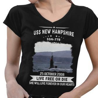 Uss New Hampshire Ssn Women V-Neck T-Shirt - Monsterry CA