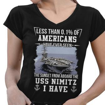 Uss Nimitz Cvn 68 Sunset Women V-Neck T-Shirt - Monsterry UK