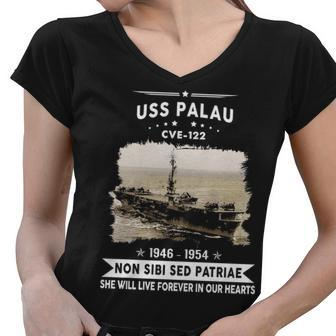 Uss Palau Cve Women V-Neck T-Shirt - Monsterry CA