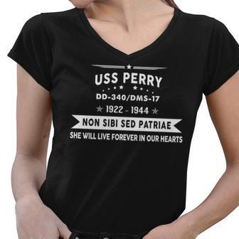 Uss Perry Dd Women V-Neck T-Shirt - Monsterry UK