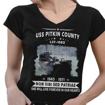Uss Pitkin County Lst Women V-Neck T-Shirt - Monsterry
