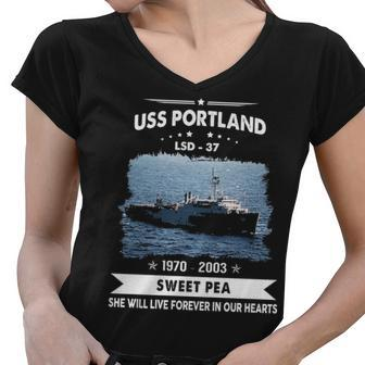 Uss Portland Lsd V2 Women V-Neck T-Shirt - Monsterry CA
