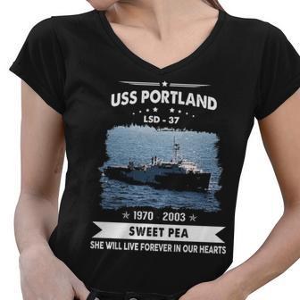 Uss Portland Lsd Women V-Neck T-Shirt - Monsterry CA