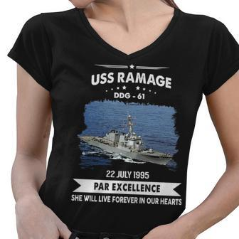 Uss Ramage Ddg V2 Women V-Neck T-Shirt - Monsterry