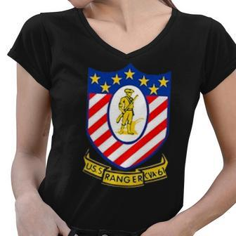 Uss Ranger Cv 61 Cva V3 Women V-Neck T-Shirt - Monsterry