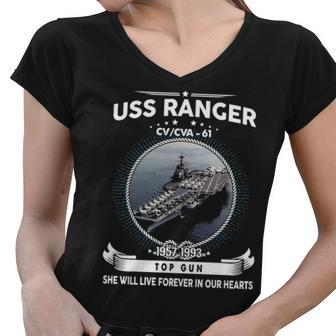 Uss Ranger Cv 61 Cva V4 Women V-Neck T-Shirt - Monsterry DE