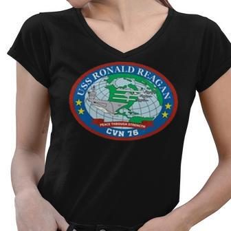 Uss Ronald Reagan Cvn V2 Women V-Neck T-Shirt - Monsterry DE