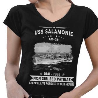 Uss Salamonie Ao Women V-Neck T-Shirt - Monsterry