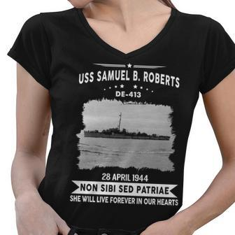 Uss Samuel B Roberts De Women V-Neck T-Shirt - Monsterry UK