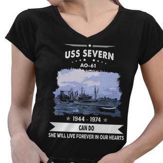 Uss Severn Ao Women V-Neck T-Shirt - Monsterry