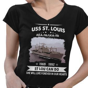 Uss St Louis Lka Women V-Neck T-Shirt - Monsterry