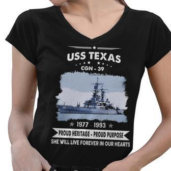 Uss Texas Cgn Women V-Neck T-Shirt - Monsterry AU