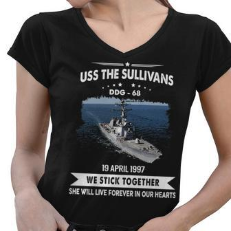 Uss The Sullivans Ddg Women V-Neck T-Shirt - Monsterry UK