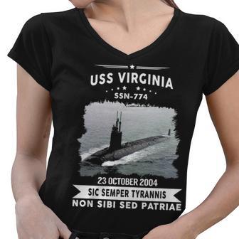 Uss Virginia Ssn Women V-Neck T-Shirt - Monsterry