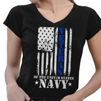 Veteran Of The United States Navy Flag Tshirt Women V-Neck T-Shirt - Monsterry AU