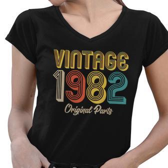 Vintage 1982 Original Parts 40Th Birthday V2 Women V-Neck T-Shirt - Monsterry CA